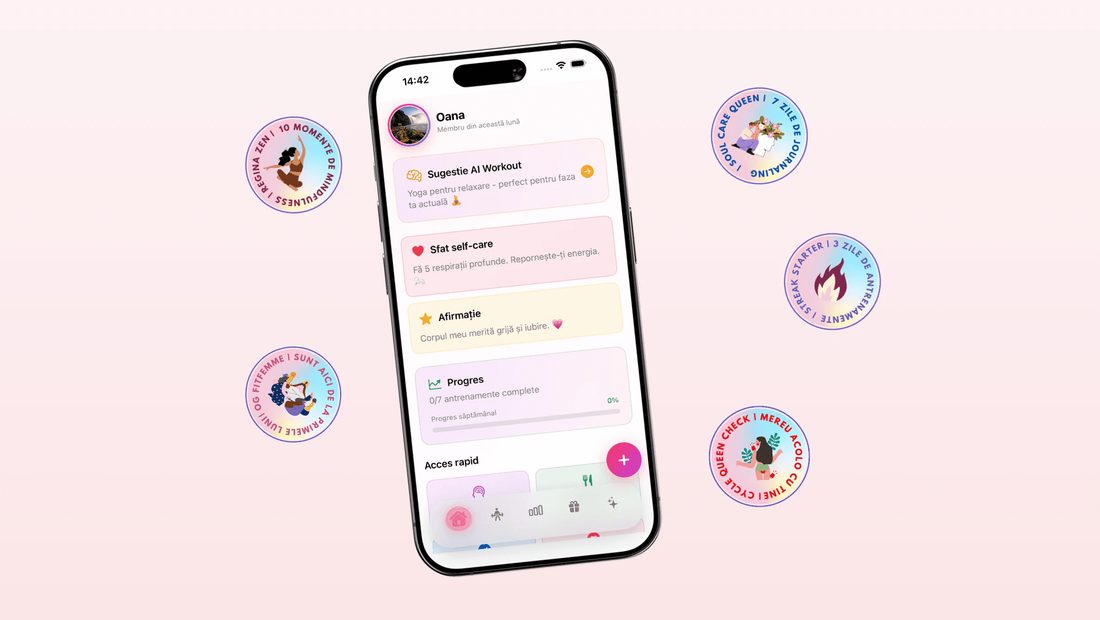 Die FitFemme-App auf einem Telefon mit einem Trainingsvorschlag